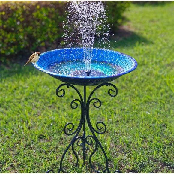 Large Metal Standing Bird Bath for Outside with Folding Bracket for outdoor - Picture 5 of 7